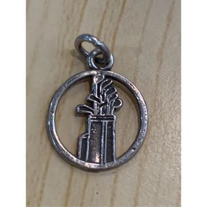 .925 Golf Clubs Cutout Sterling Silver Jewelry Charm #golf